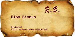 Riha Bianka névjegykártya